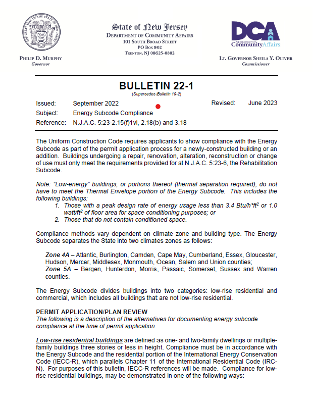DCA Bulletin 22-1